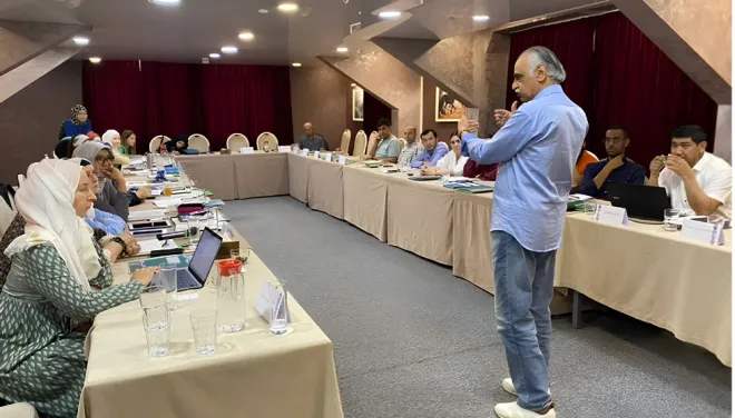 Zia leads a workshop